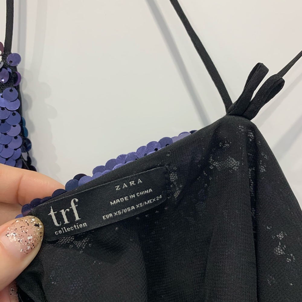 ZARA Sequin Racerback Top - Picture 4 of 5